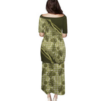 Hawaii Breadfruit Palaka Family Matching Puletasi and Hawaiian Shirt Omaomao Maile Lei - Polynesian Pride