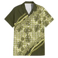 Hawaii Breadfruit Palaka Family Matching Short Sleeve Bodycon Dress and Hawaiian Shirt Omaomao Maile Lei - Polynesian Pride