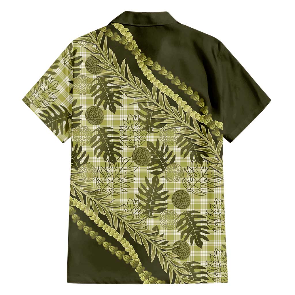 Hawaii Breadfruit Palaka Family Matching Tank Maxi Dress and Hawaiian Shirt Omaomao Maile Lei - Polynesian Pride