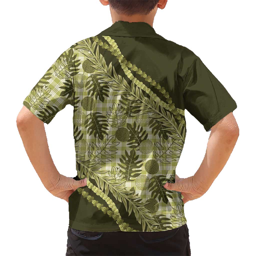 Hawaii Breadfruit Palaka Hawaiian Shirt Omaomao Maile Lei - Polynesian Pride
