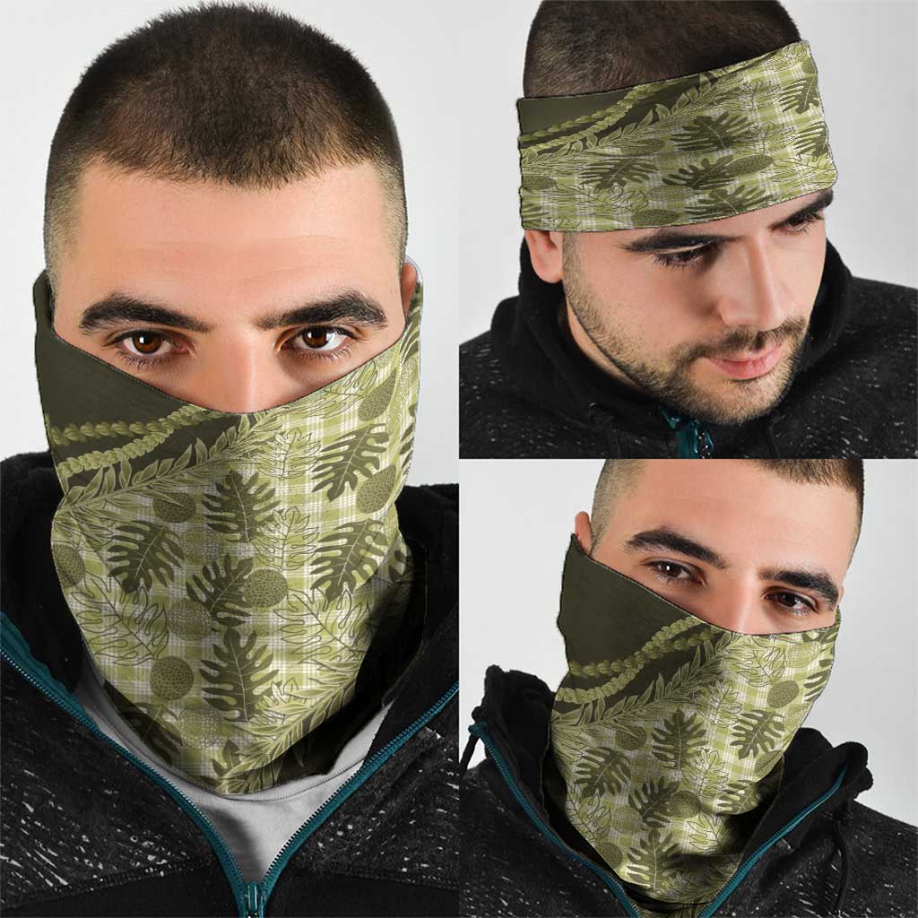 Hawaii Breadfruit Palaka Neck Gaiter Omaomao Maile Lei - Polynesian Pride