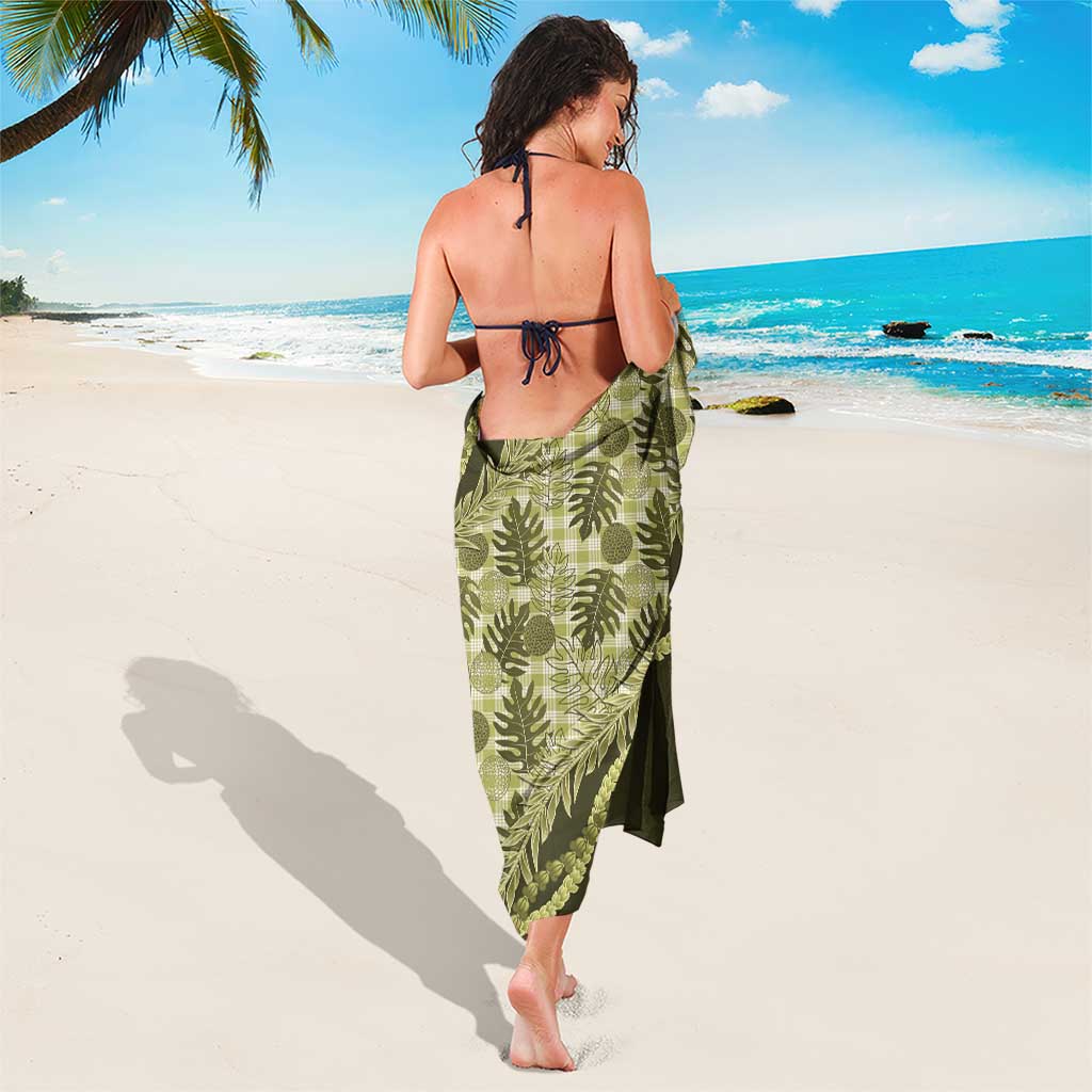 Hawaii Breadfruit Palaka Sarong Omaomao Maile Lei - Polynesian Pride