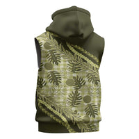 Hawaii Breadfruit Palaka Sleeveless Zip Hoodie Omaomao Maile Lei LT9 - Polynesian Pride