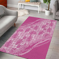 Hawaii Breadfruit Palaka Area Rug Omaomao Ulaula Maile Lei - Polynesian Pride