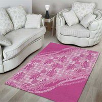 Hawaii Breadfruit Palaka Area Rug Omaomao Ulaula Maile Lei - Polynesian Pride