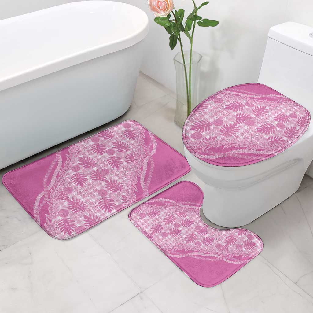 Hawaii Breadfruit Palaka Bathroom Set Omaomao Ulaula Maile Lei - Polynesian Pride