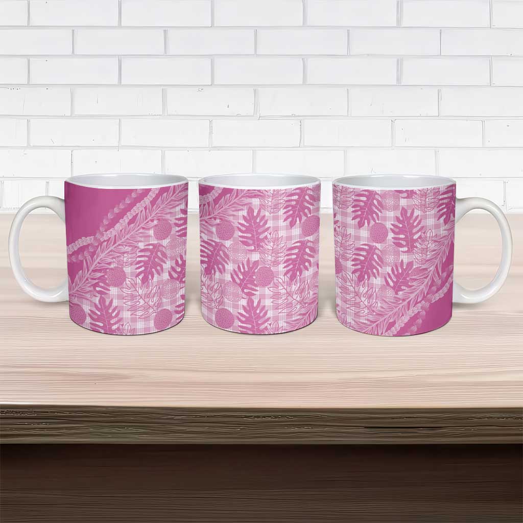 Hawaii Breadfruit Palaka Ceramic Mug Omaomao Ulaula Maile Lei - Polynesian Pride