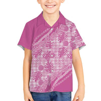 Hawaii Breadfruit Palaka Family Matching Mermaid Dress and Hawaiian Shirt Omaomao Ulaula Maile Lei - Polynesian Pride