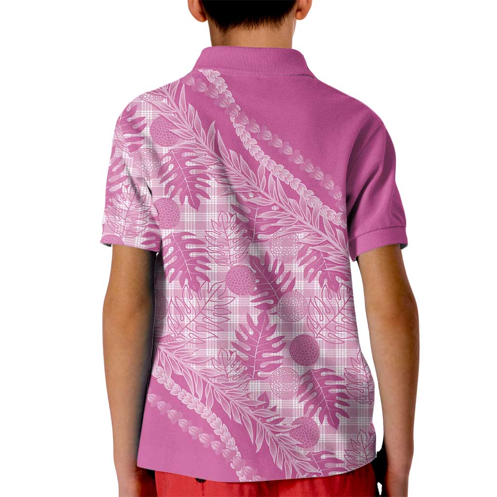 Hawaii Breadfruit Palaka Kid Polo Shirt Omaomao Ulaula Maile Lei LT9 - Polynesian Pride