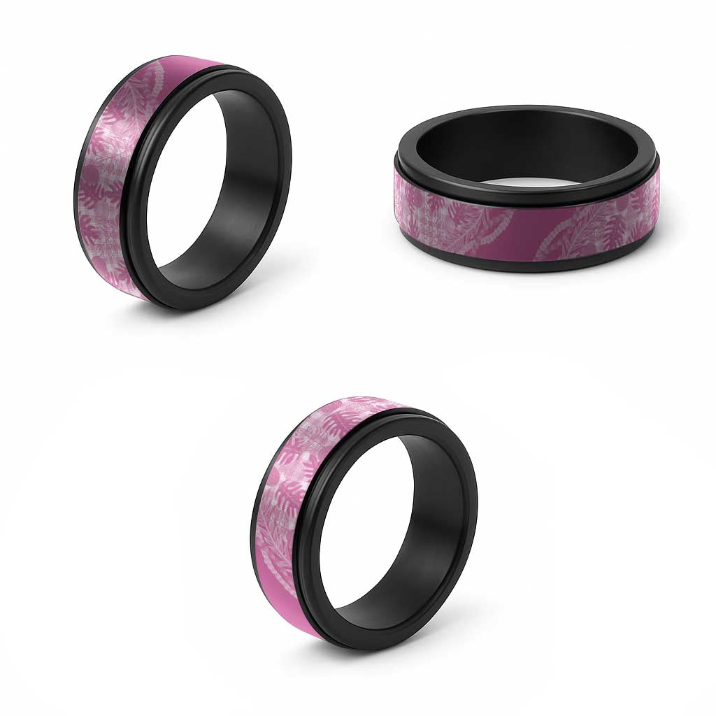 Hawaii Breadfruit Palaka Spinner Ring Omaomao Ulaula Maile Lei - Polynesian Pride