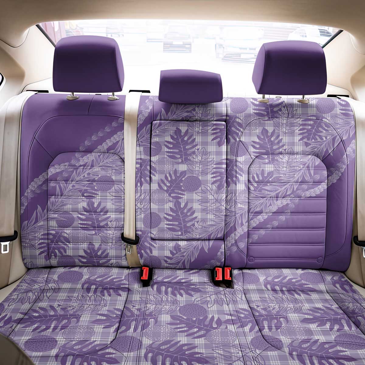 Hawaii Breadfruit Palaka Back Car Seat Cover Poni Maile Lei - Polynesian Pride