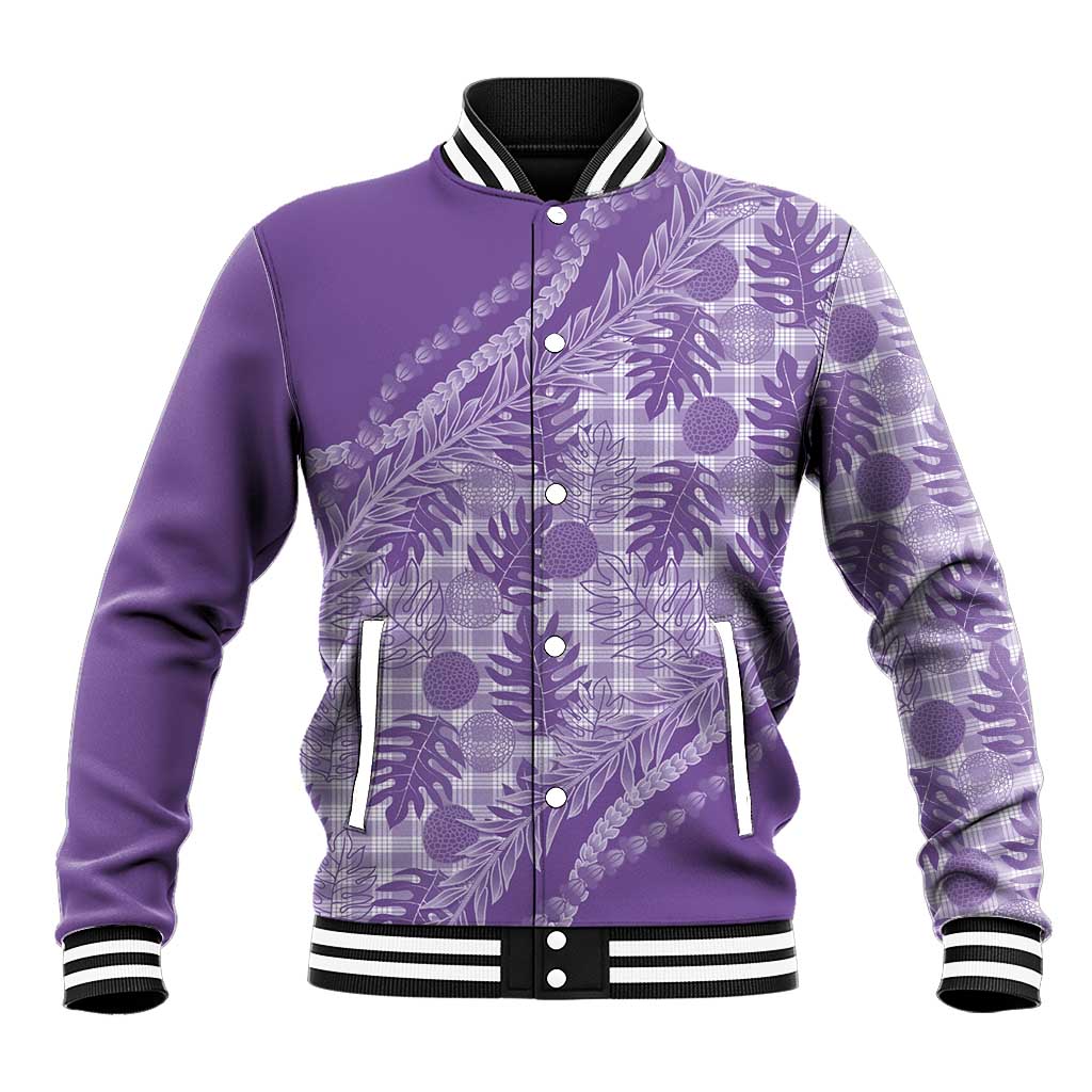 Hawaii Breadfruit Palaka Baseball Jacket Poni Maile Lei - Polynesian Pride