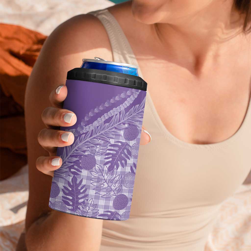 Hawaii Breadfruit Palaka 4 in 1 Can Cooler Tumbler Poni Maile Lei - Polynesian Pride