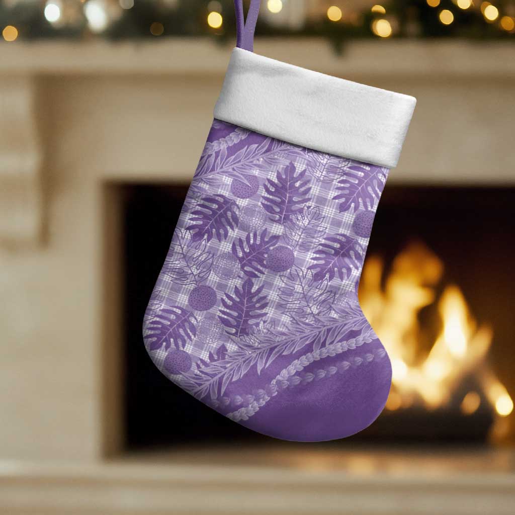 Hawaii Breadfruit Palaka Christmas Stocking Poni Maile Lei - Polynesian Pride