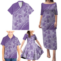 Hawaii Breadfruit Palaka Family Matching Puletasi and Hawaiian Shirt Poni Maile Lei LT9 - Polynesian Pride