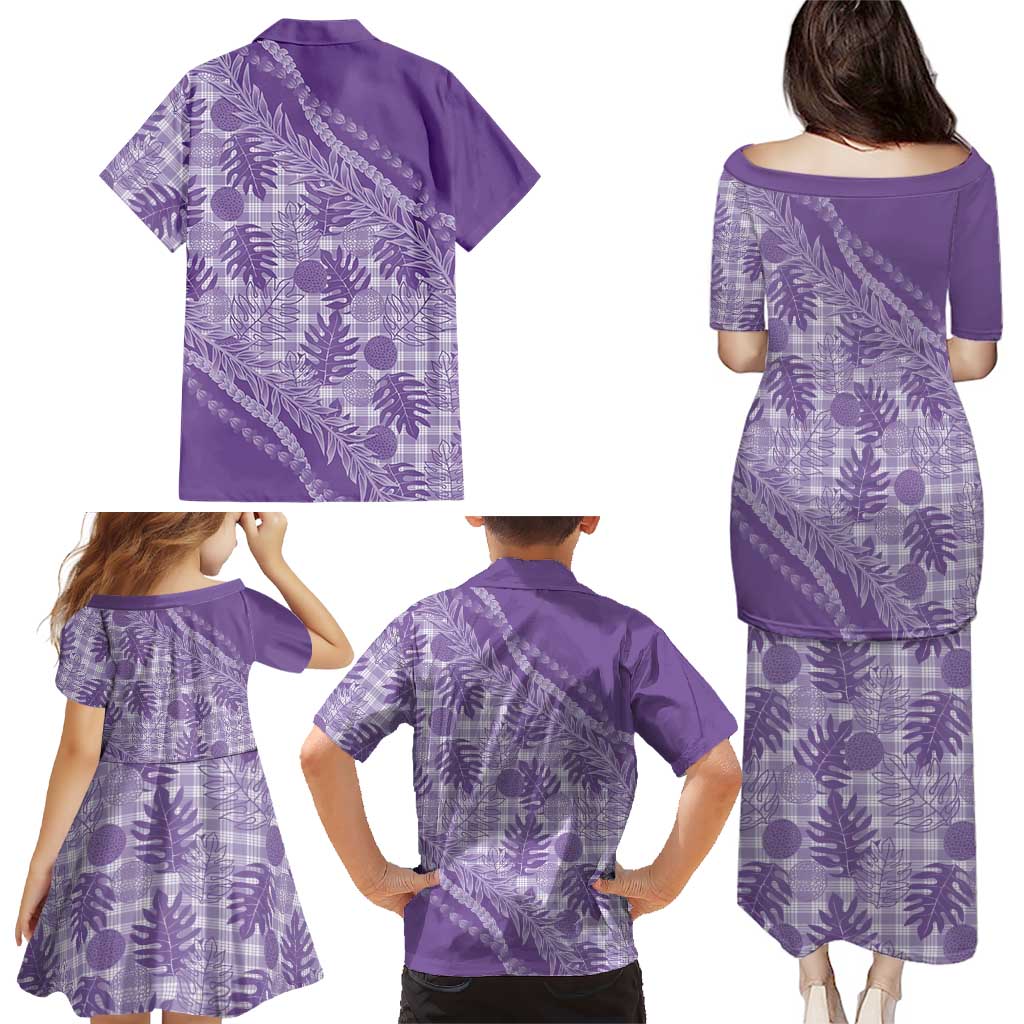 Hawaii Breadfruit Palaka Family Matching Puletasi and Hawaiian Shirt Poni Maile Lei LT9 - Polynesian Pride