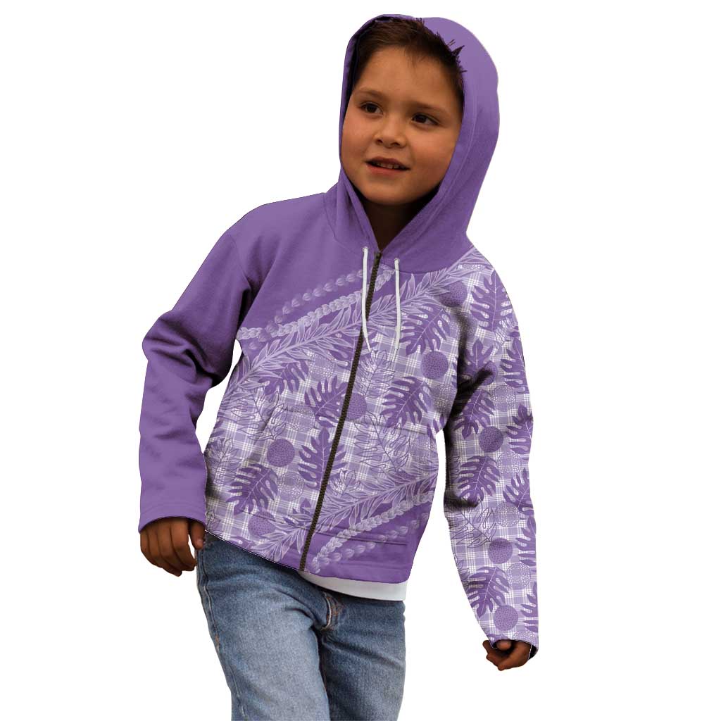 Hawaii Breadfruit Palaka Kid Hoodie Poni Maile Lei - Polynesian Pride