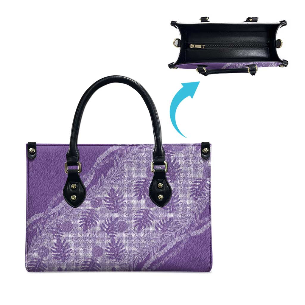 Hawaii Breadfruit Palaka Leather Bag Poni Maile Lei - Polynesian Pride