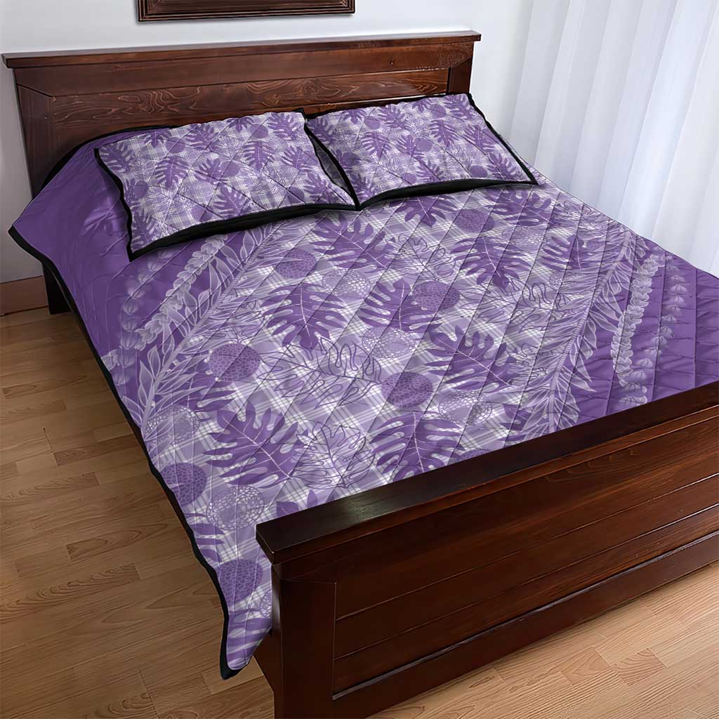 Hawaii Breadfruit Palaka Quilt Bed Set Poni Maile Lei - Polynesian Pride