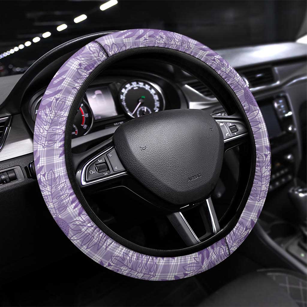 Hawaii Breadfruit Palaka Steering Wheel Cover Poni Maile Lei - Polynesian Pride