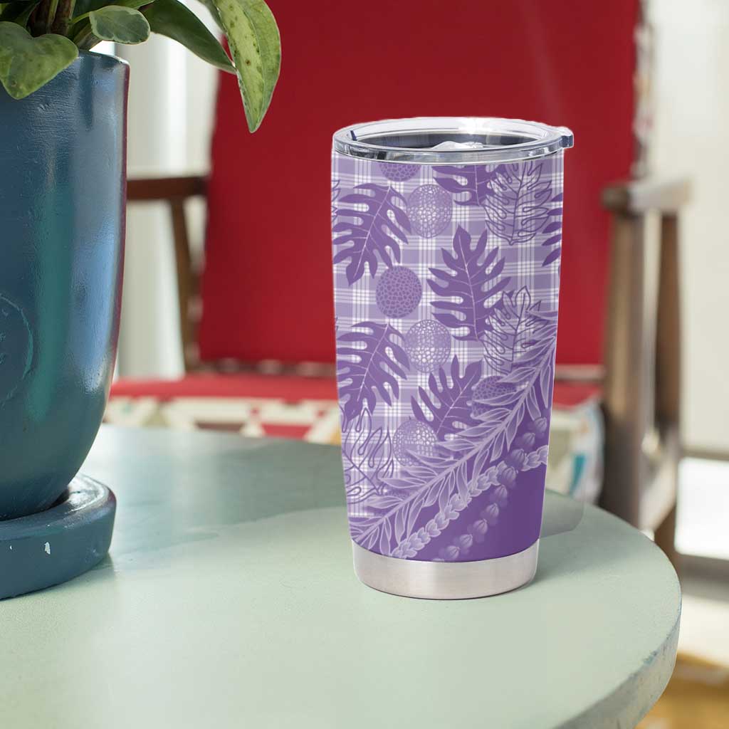 Hawaii Breadfruit Palaka Tumbler Cup Poni Maile Lei - Polynesian Pride