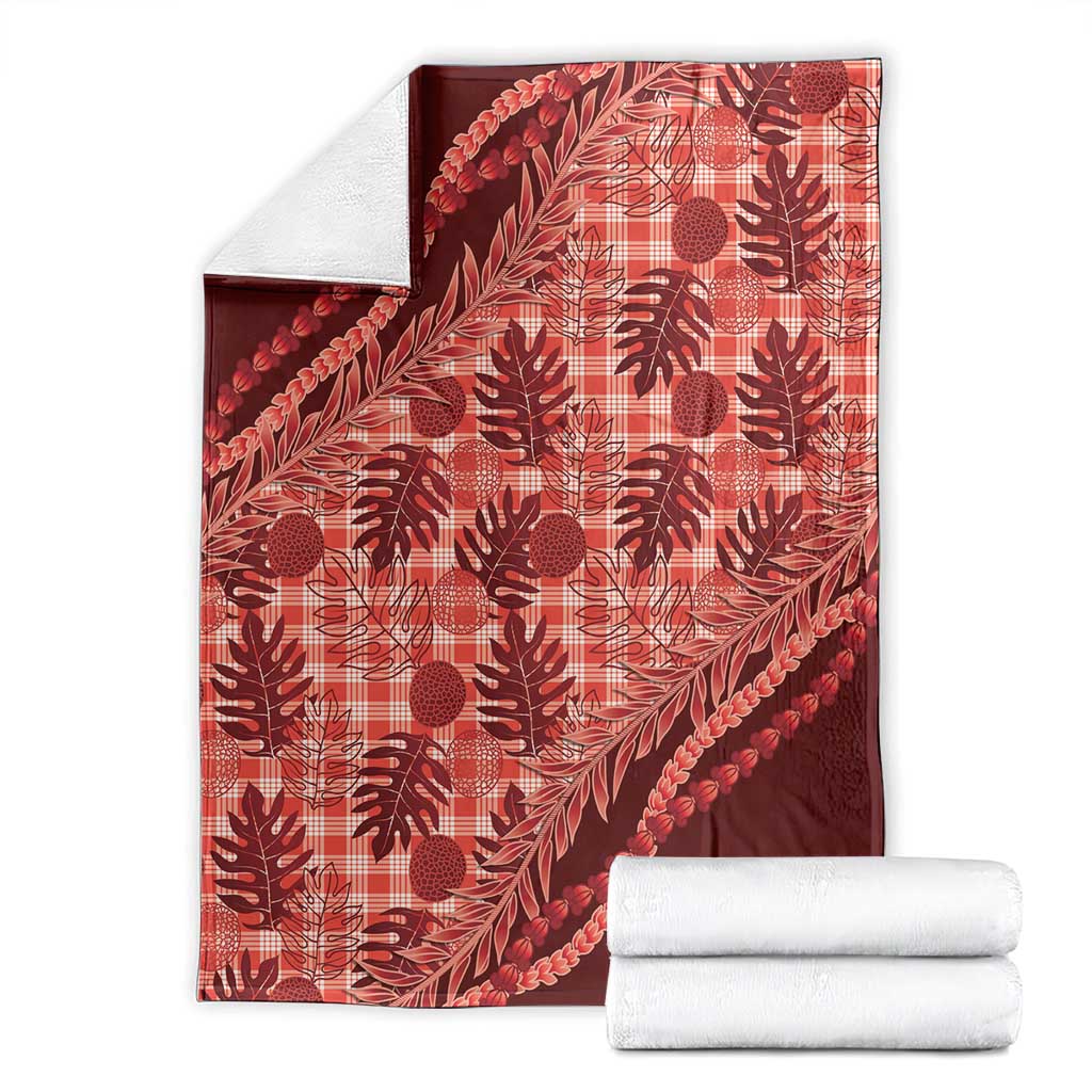 Hawaii Breadfruit Palaka Blanket Ulaula Maile Lei - Polynesian Pride