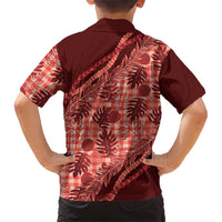 Hawaii Breadfruit Palaka Family Matching Puletasi and Hawaiian Shirt Ulaula Maile Lei LT9 - Polynesian Pride