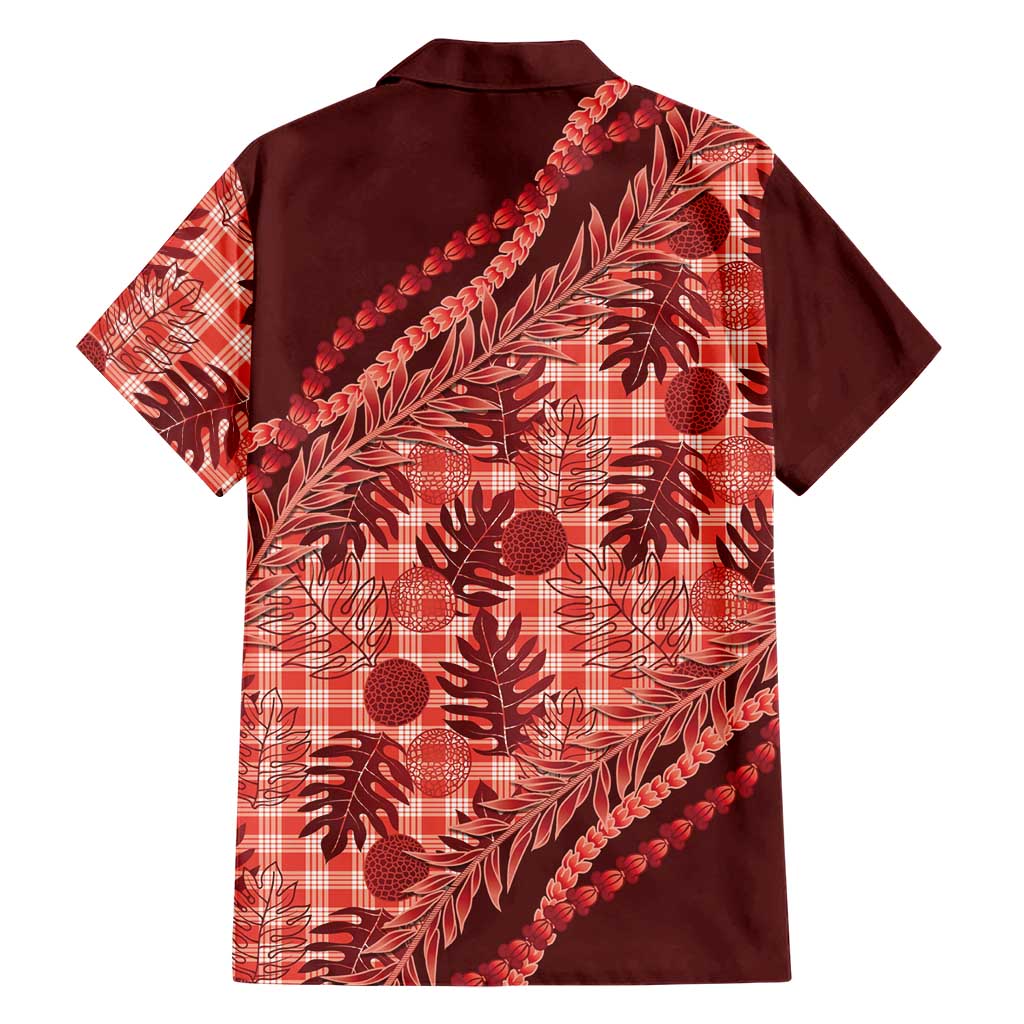 Hawaii Breadfruit Palaka Family Matching Puletasi and Hawaiian Shirt Ulaula Maile Lei LT9 - Polynesian Pride