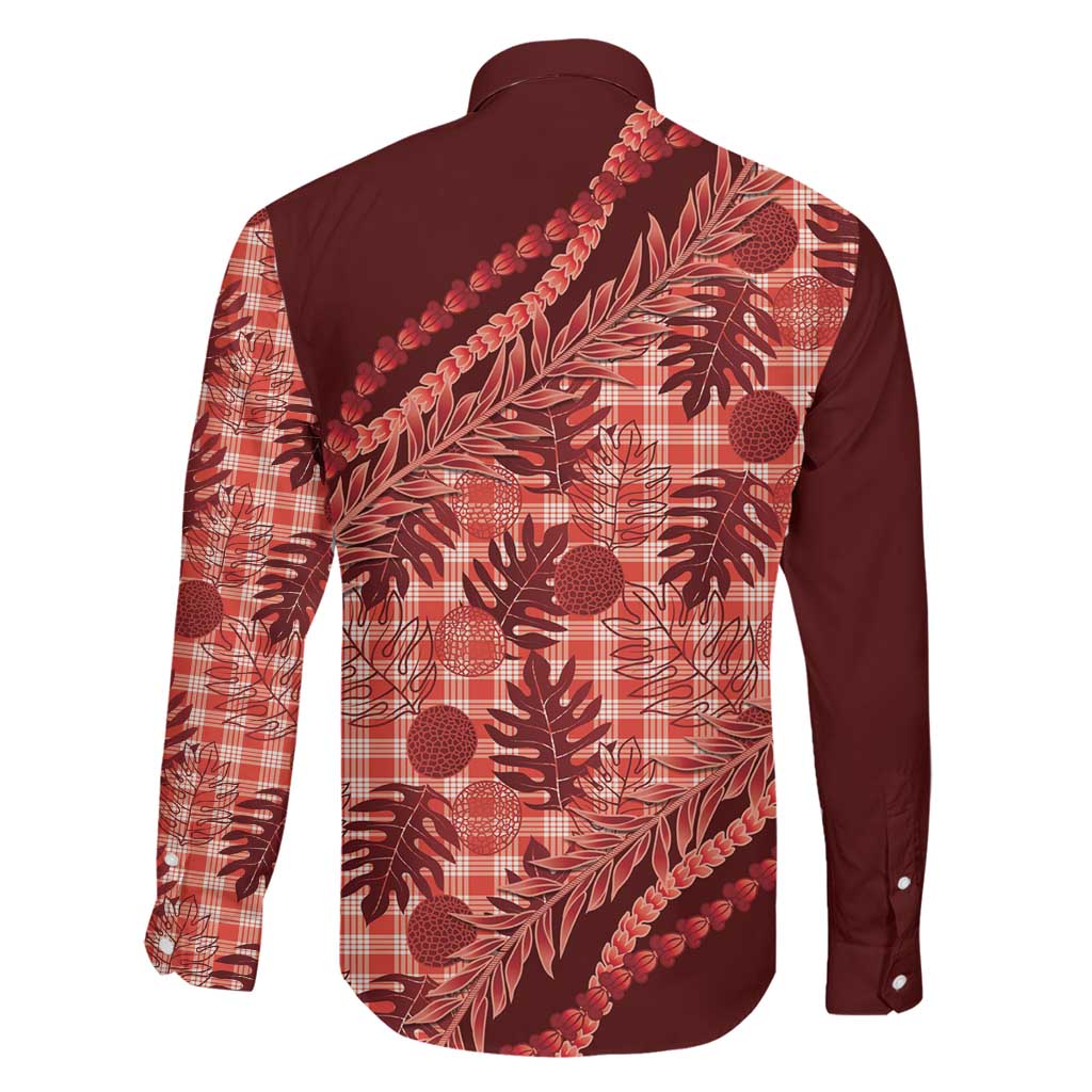 Hawaii Breadfruit Palaka Family Matching Puletasi and Hawaiian Shirt Ulaula Maile Lei LT9 - Polynesian Pride