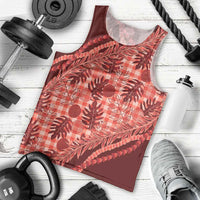 Hawaii Breadfruit Palaka Men Tank Top Ulaula Maile Lei - Polynesian Pride