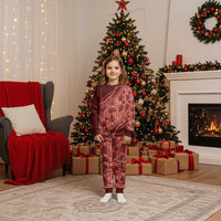 Hawaii Breadfruit Palaka Christmas Pajama Set Ulaula Maile Lei - Polynesian Pride