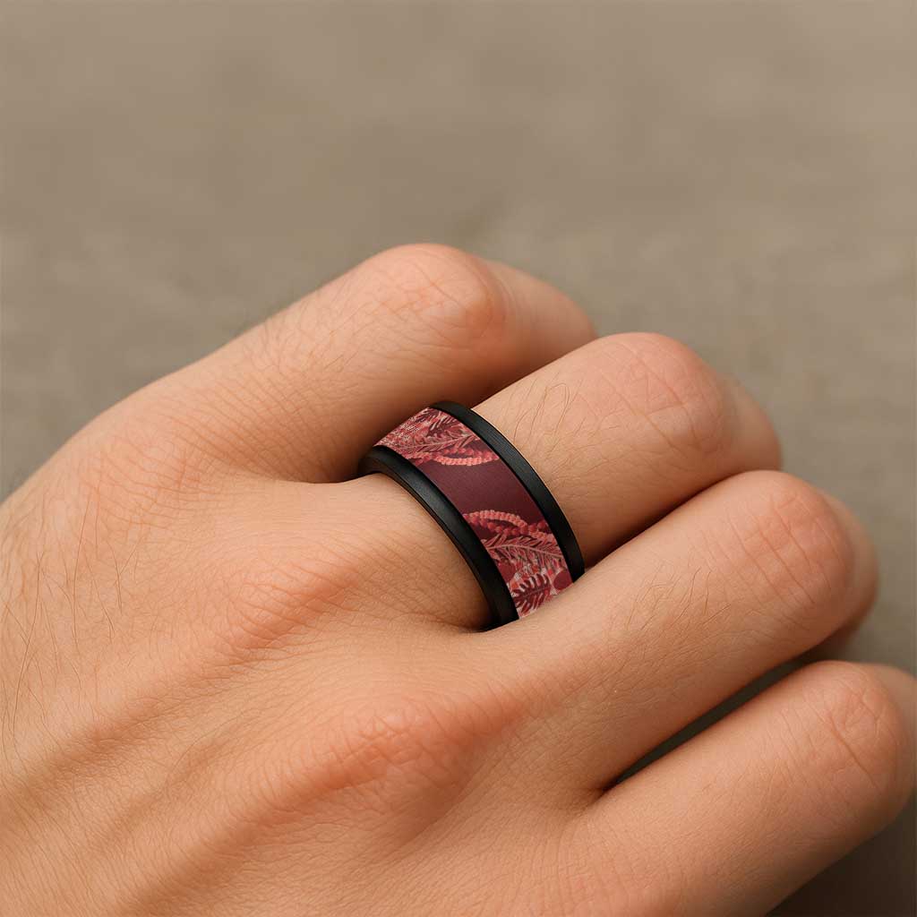 Hawaii Breadfruit Palaka Spinner Ring Ulaula Maile Lei - Polynesian Pride