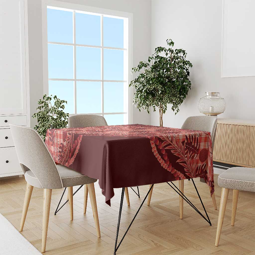 Hawaii Breadfruit Palaka Tablecloth Ulaula Maile Lei - Polynesian Pride