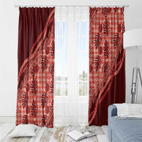 Hawaii Breadfruit Palaka Window Curtain Ulaula Maile Lei - Polynesian Pride