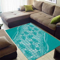 Hawaii Breadfruit Palaka Area Rug Polu Opal Maile Lei - Polynesian Pride