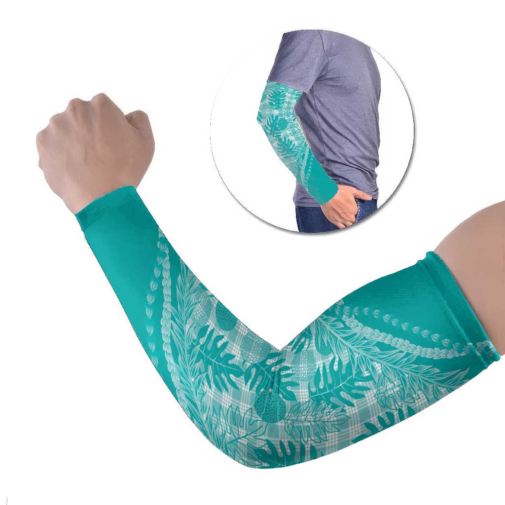 Hawaii Breadfruit Palaka Arm Sleeves Polu Opal Maile Lei - Polynesian Pride
