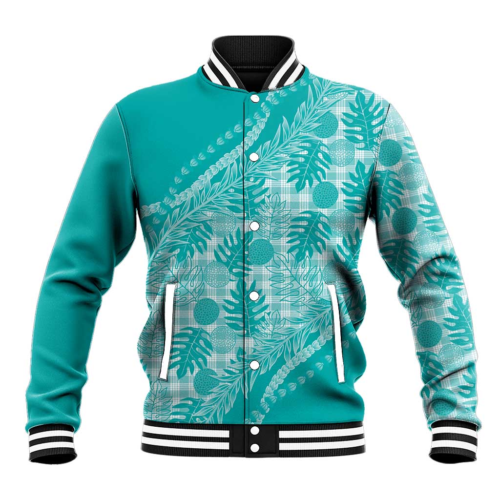 Hawaii Breadfruit Palaka Baseball Jacket Polu Opal Maile Lei - Polynesian Pride