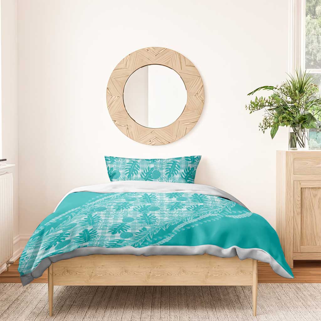 Hawaii Breadfruit Palaka Bedding Set Polu Opal Maile Lei - Polynesian Pride