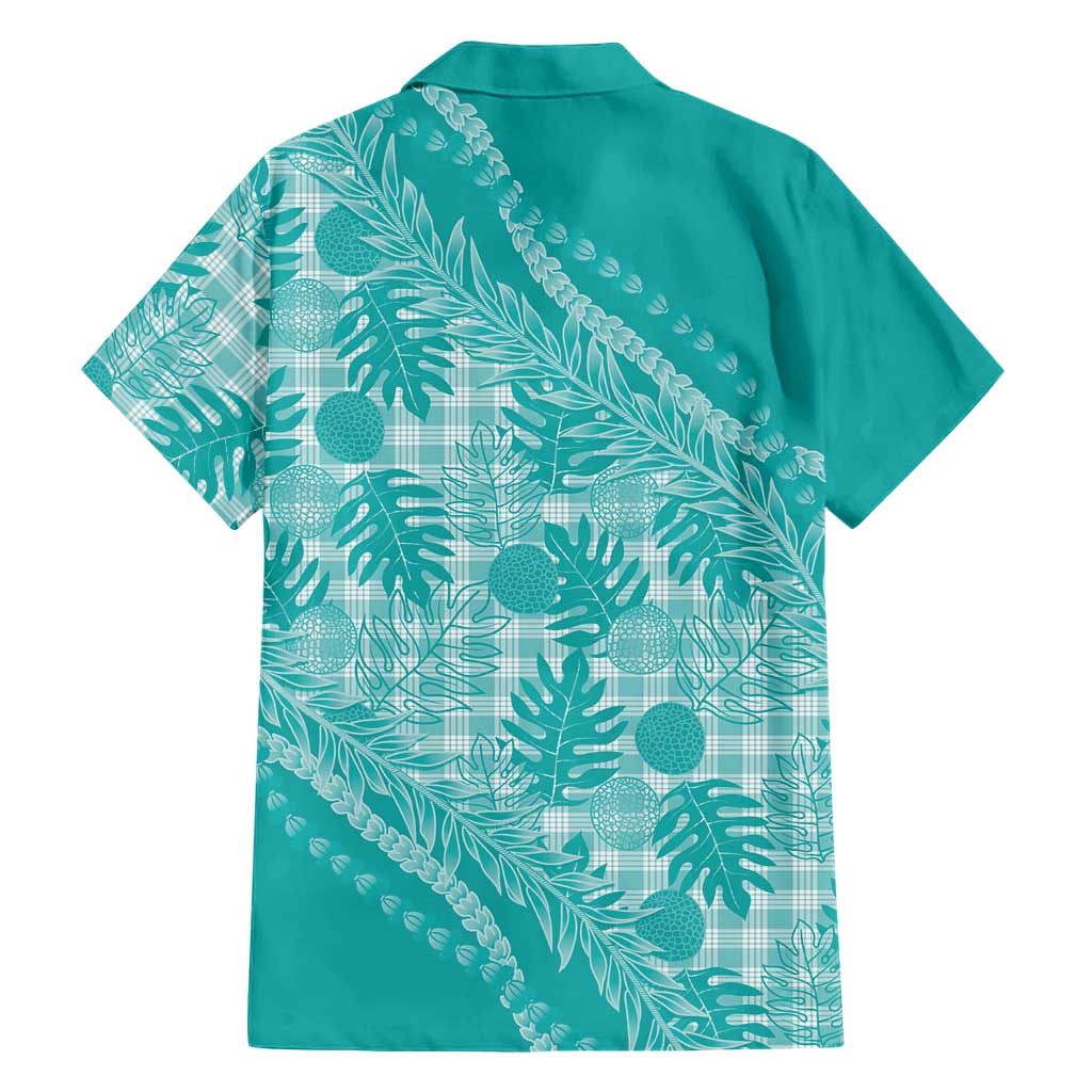Hawaii Breadfruit Palaka Family Matching Mermaid Dress and Hawaiian Shirt Polu Opal Maile Lei - Polynesian Pride
