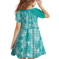 Hawaii Breadfruit Palaka Family Matching Off Shoulder Short Dress and Hawaiian Shirt Polu Opal Maile Lei - Polynesian Pride