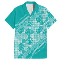 Hawaii Breadfruit Palaka Family Matching Summer Maxi Dress and Hawaiian Shirt Polu Opal Maile Lei - Polynesian Pride