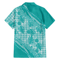 Hawaii Breadfruit Palaka Family Matching Summer Maxi Dress and Hawaiian Shirt Polu Opal Maile Lei - Polynesian Pride