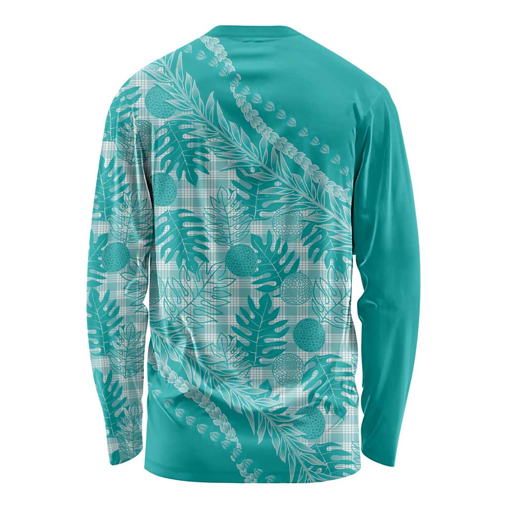 Hawaii Breadfruit Palaka Long Sleeve Shirt Polu Opal Maile Lei - Polynesian Pride