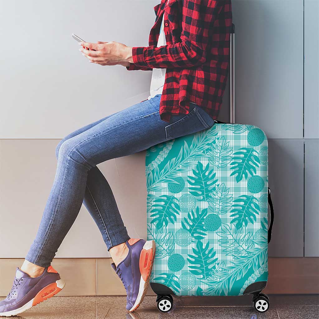 Hawaii Breadfruit Palaka Luggage Cover Polu Opal Maile Lei - Polynesian Pride