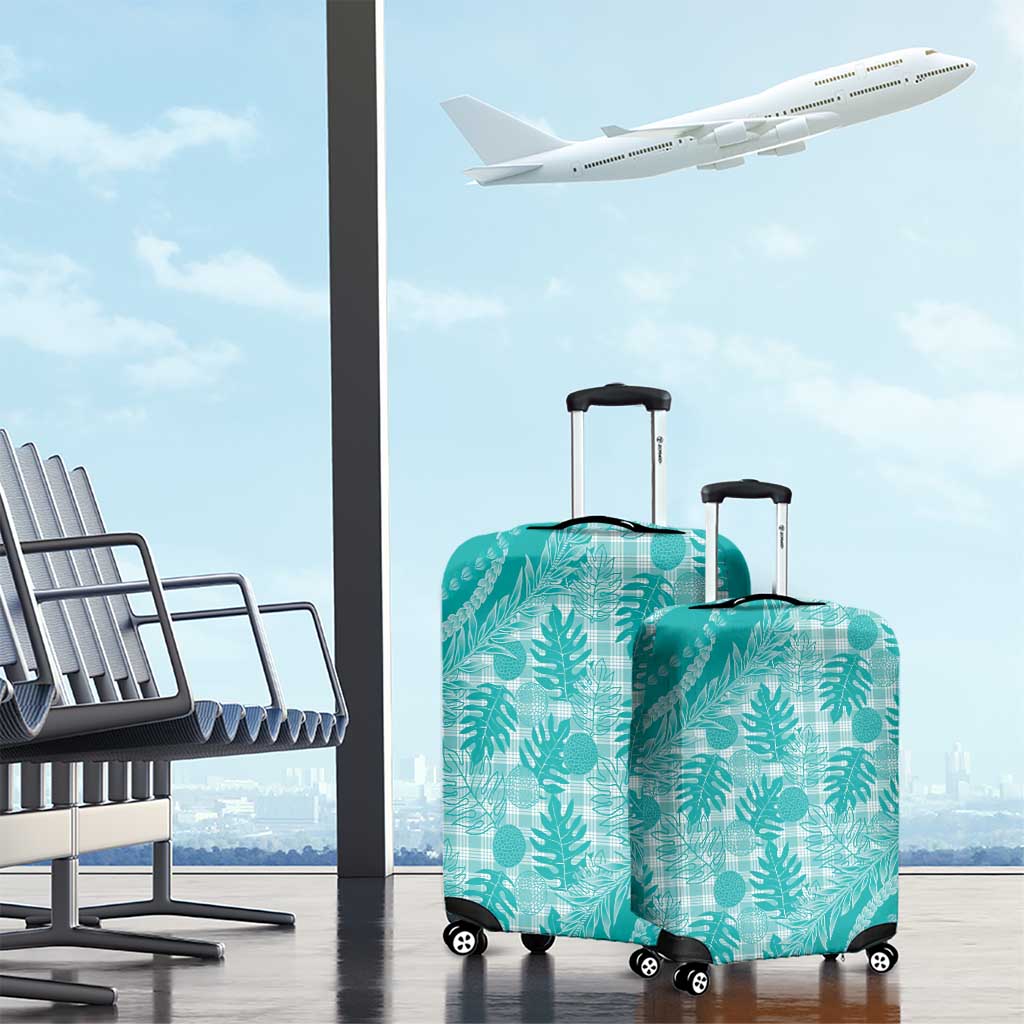 Hawaii Breadfruit Palaka Luggage Cover Polu Opal Maile Lei - Polynesian Pride