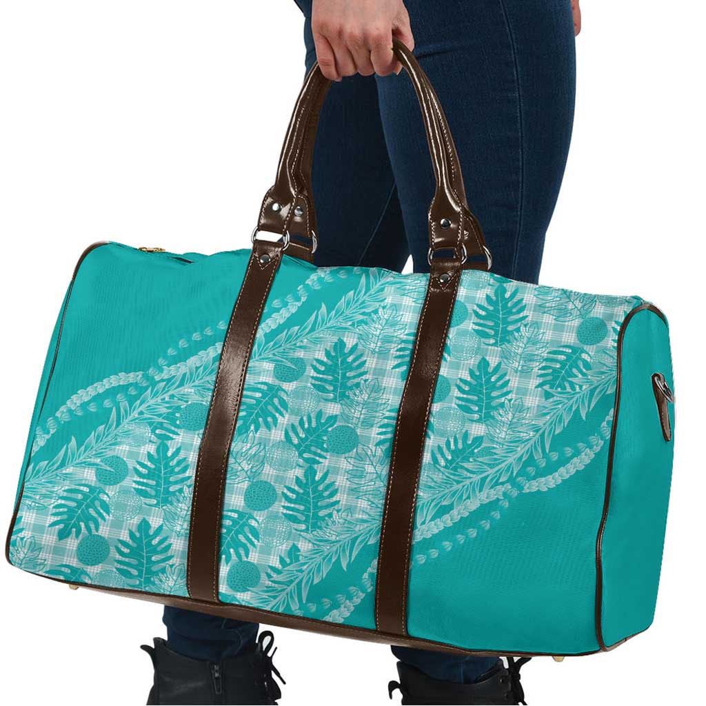 Hawaii Breadfruit Palaka Travel Bag Polu Opal Maile Lei - Polynesian Pride