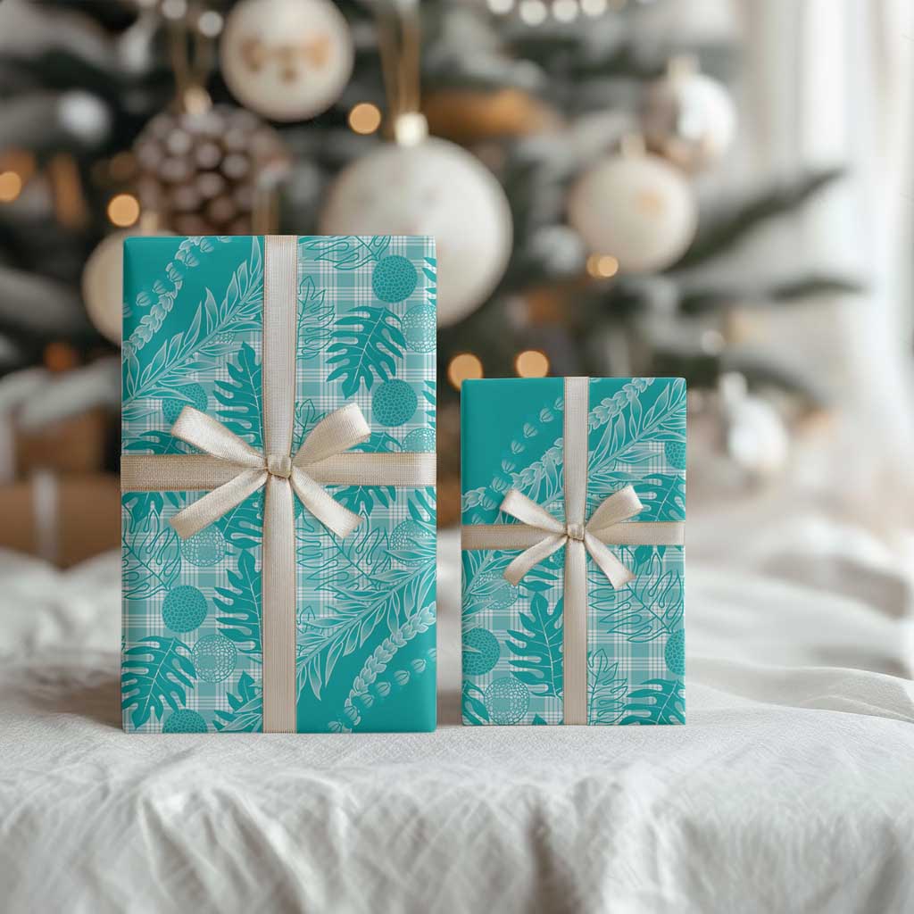 Hawaii Breadfruit Palaka Wrapping Paper Polu Opal Maile Lei - Polynesian Pride