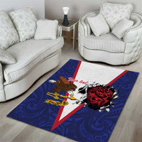 American Samoa Heart Tribal Personalized Area Rug Polynesian Patterns