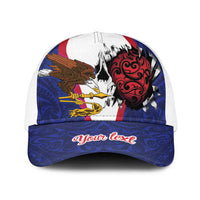 American Samoa Heart Tribal Personalized Baseball Net Cap Polynesian Patterns