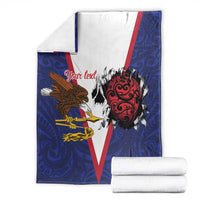 American Samoa Heart Tribal Personalized Blanket Polynesian Patterns